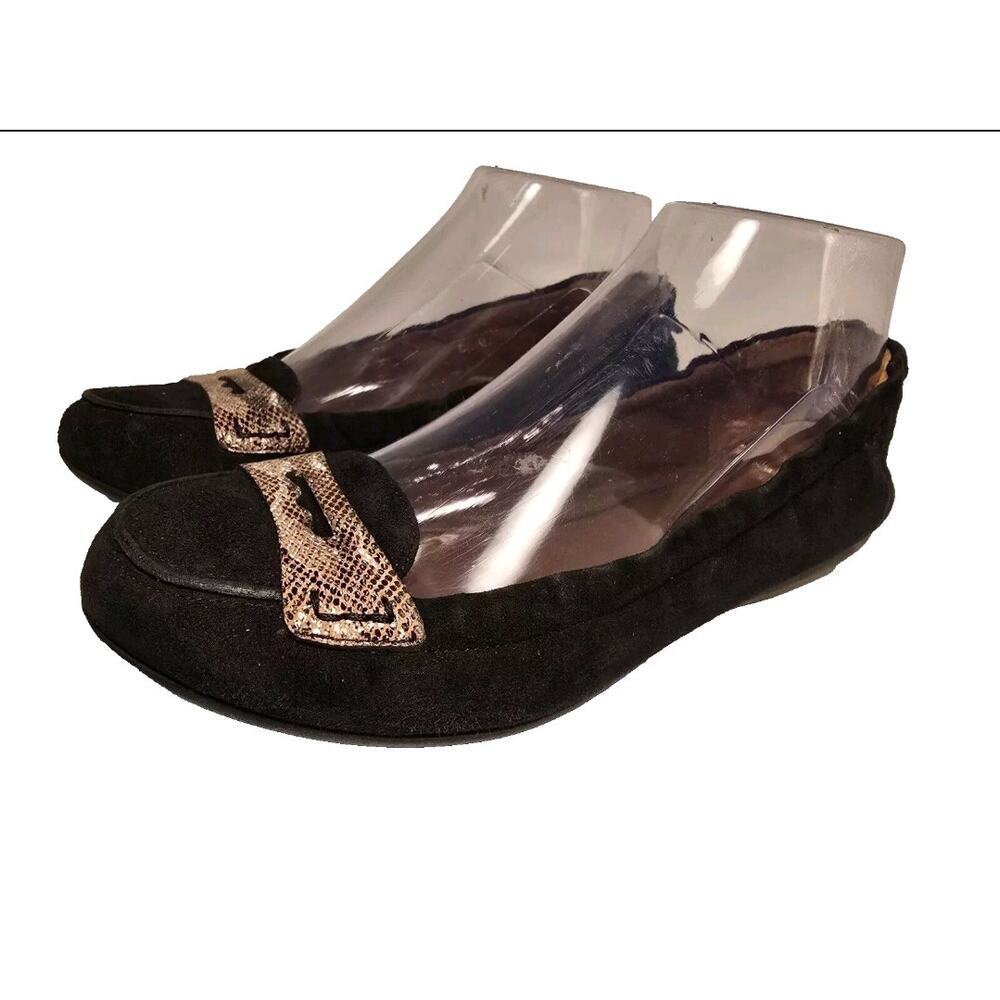 Donald J Pliner Made In Italy Luxery Black Suede Ballet Flats Womens US Size 7
